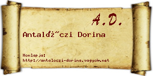 Antalóczi Dorina névjegykártya